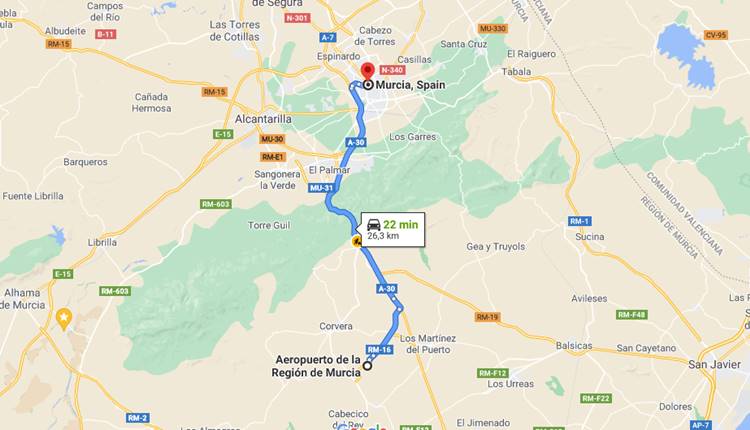How to get from Murcia Airport to Murcia City?