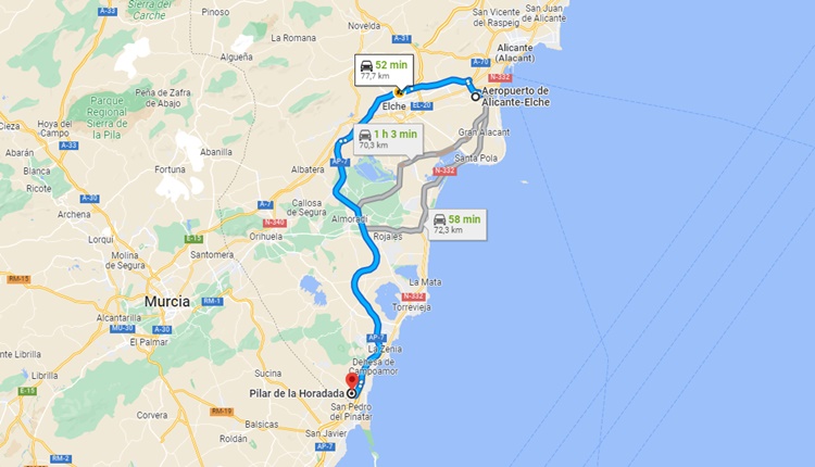 How to get to Pilar de la Horadada from Alicante Airport?