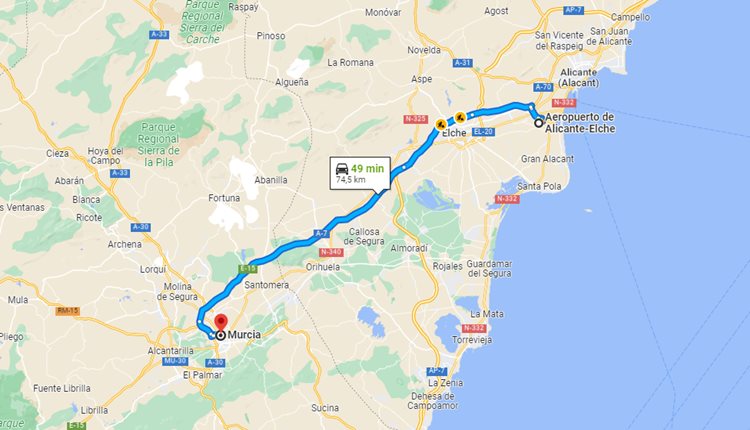 How to get to Murcia City from Alicante Airport?